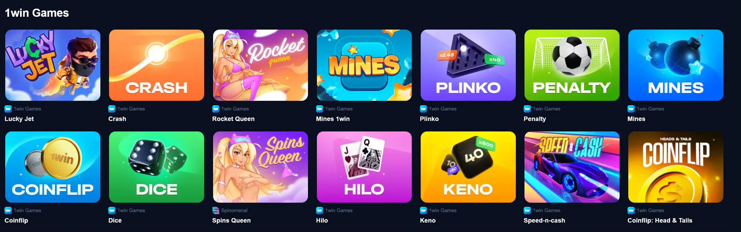 1win online games